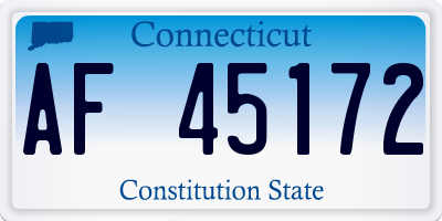 CT license plate AF45172