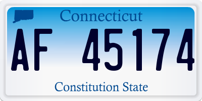 CT license plate AF45174