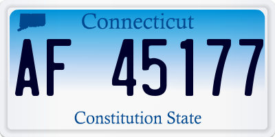 CT license plate AF45177