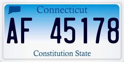 CT license plate AF45178