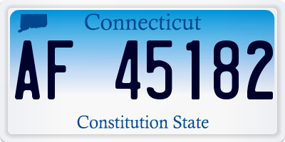 CT license plate AF45182