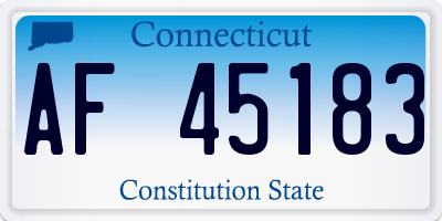 CT license plate AF45183