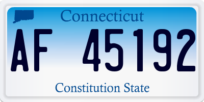 CT license plate AF45192