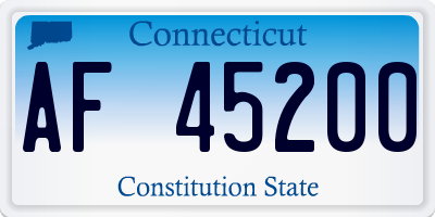 CT license plate AF45200