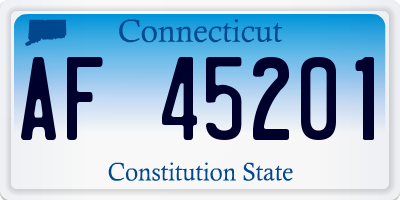 CT license plate AF45201