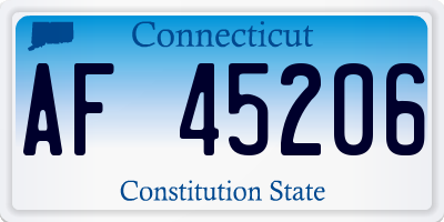 CT license plate AF45206