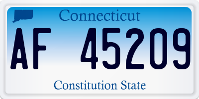 CT license plate AF45209