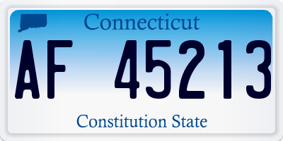 CT license plate AF45213