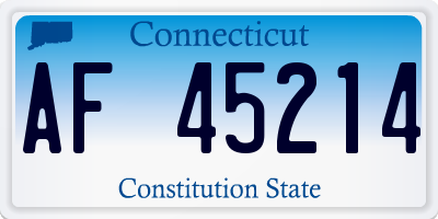 CT license plate AF45214