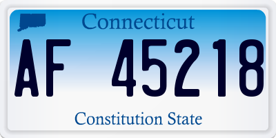 CT license plate AF45218