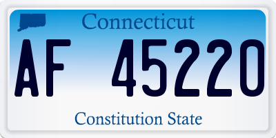CT license plate AF45220