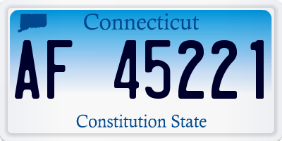 CT license plate AF45221