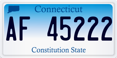 CT license plate AF45222