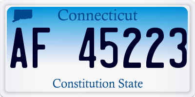 CT license plate AF45223