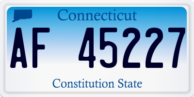 CT license plate AF45227