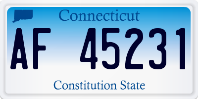 CT license plate AF45231