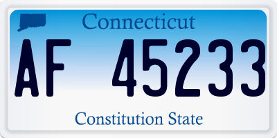 CT license plate AF45233