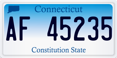 CT license plate AF45235