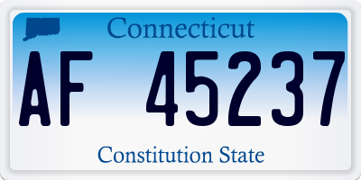 CT license plate AF45237