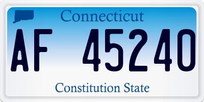 CT license plate AF45240