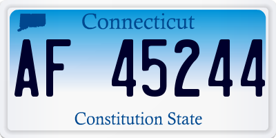 CT license plate AF45244