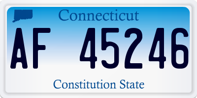 CT license plate AF45246