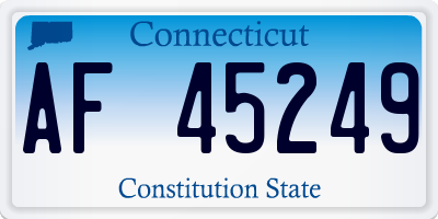 CT license plate AF45249