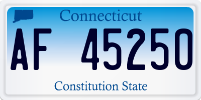CT license plate AF45250