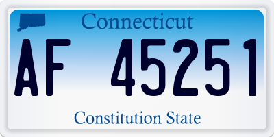 CT license plate AF45251