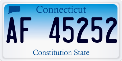 CT license plate AF45252