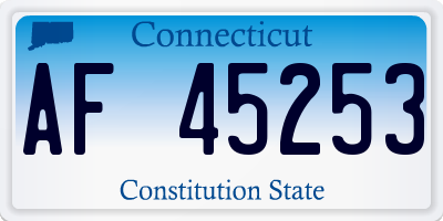 CT license plate AF45253