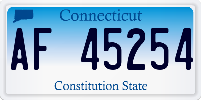 CT license plate AF45254