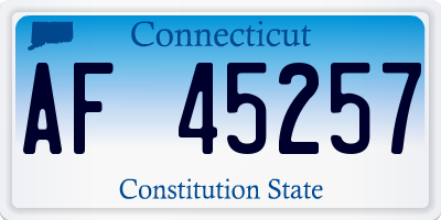 CT license plate AF45257
