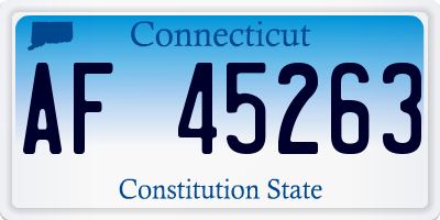 CT license plate AF45263