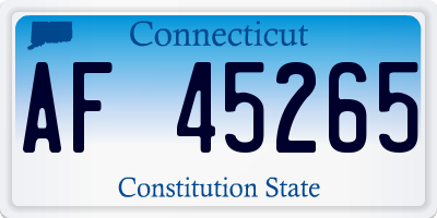 CT license plate AF45265