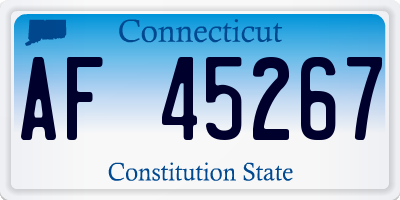 CT license plate AF45267