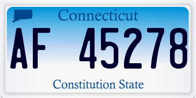 CT license plate AF45278