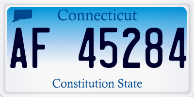 CT license plate AF45284