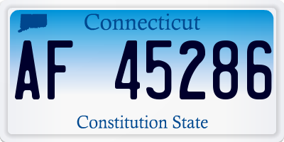 CT license plate AF45286