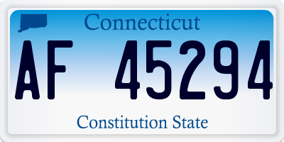 CT license plate AF45294