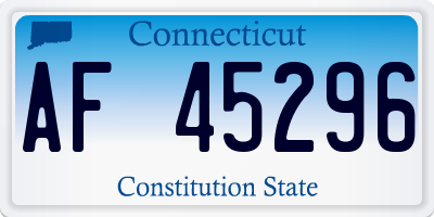 CT license plate AF45296