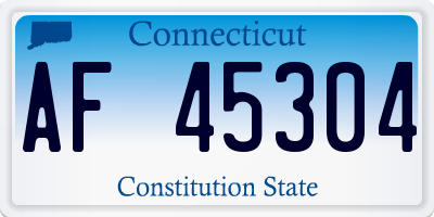 CT license plate AF45304