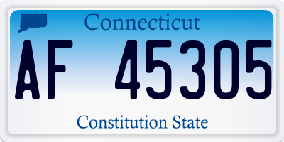 CT license plate AF45305