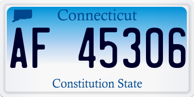 CT license plate AF45306