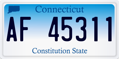 CT license plate AF45311