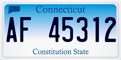 CT license plate AF45312