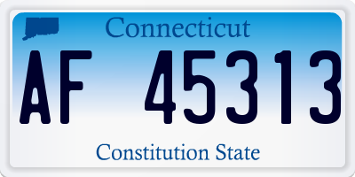 CT license plate AF45313