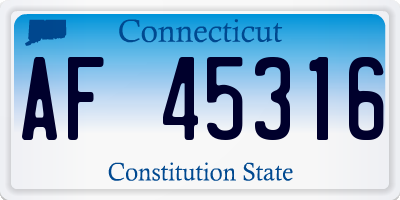 CT license plate AF45316