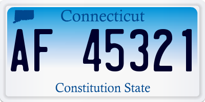 CT license plate AF45321