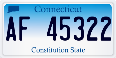CT license plate AF45322